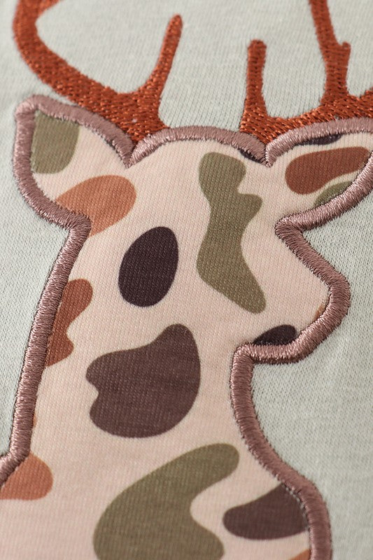 Camouflage Deer Applique Bubble Romper