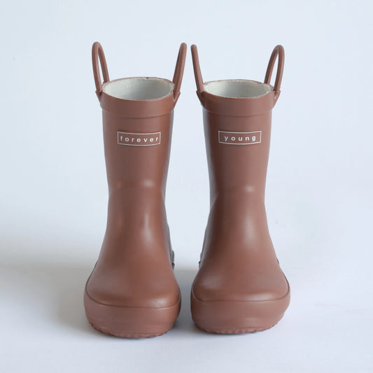 Forever Young Puddle Buddies Rain Boots Brown